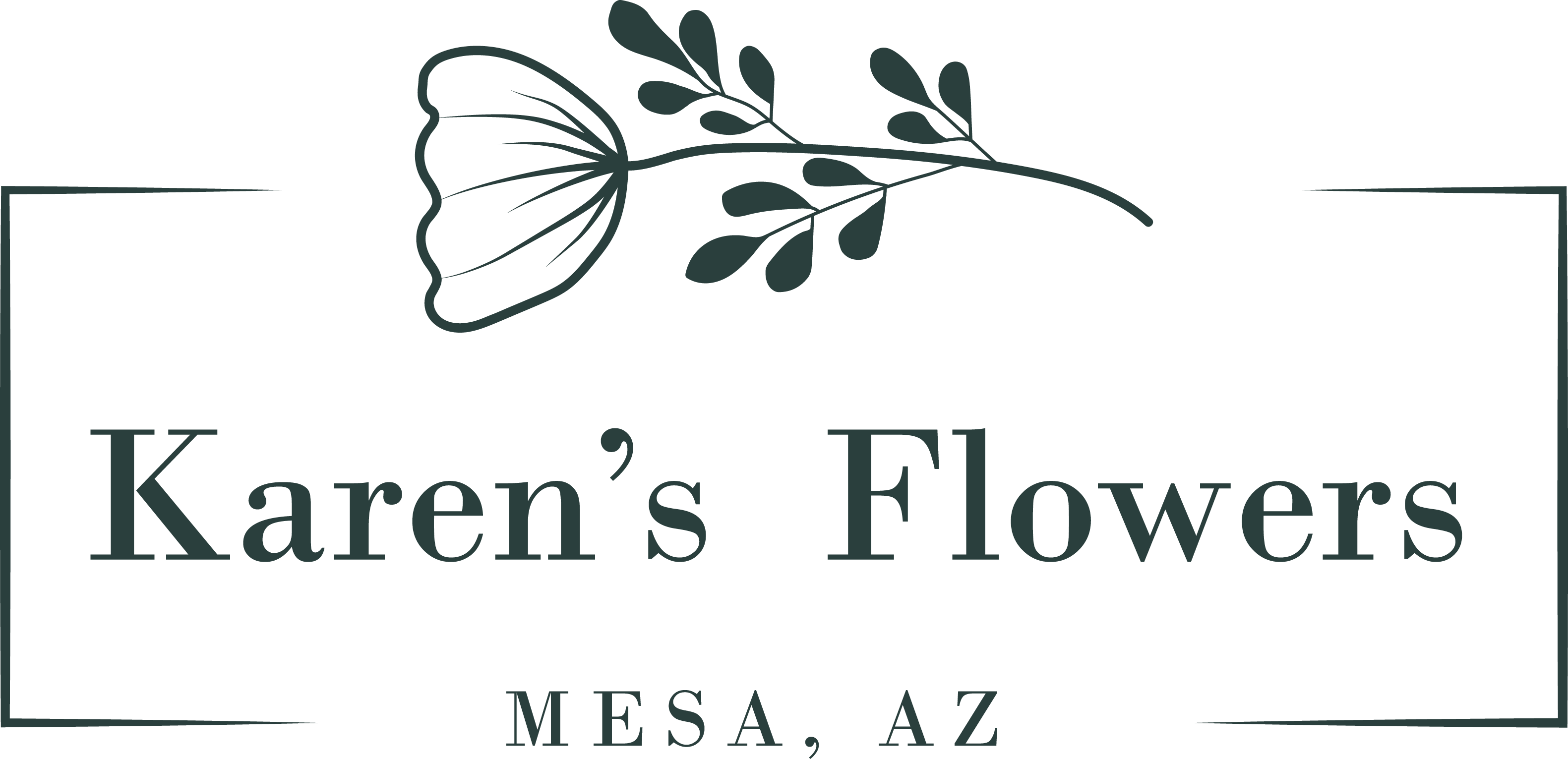 karen's flowers logo.